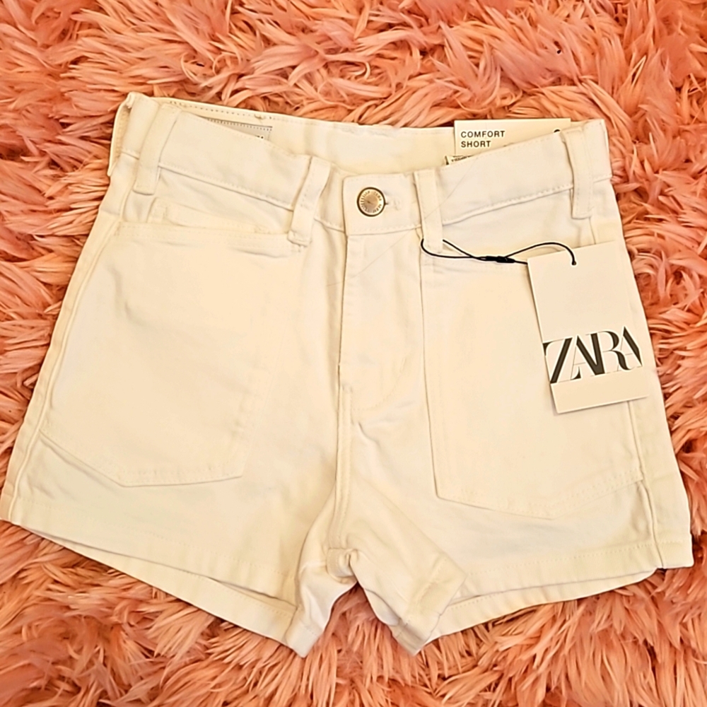 NEW Zara White Denim Shorts for Girls Size 9